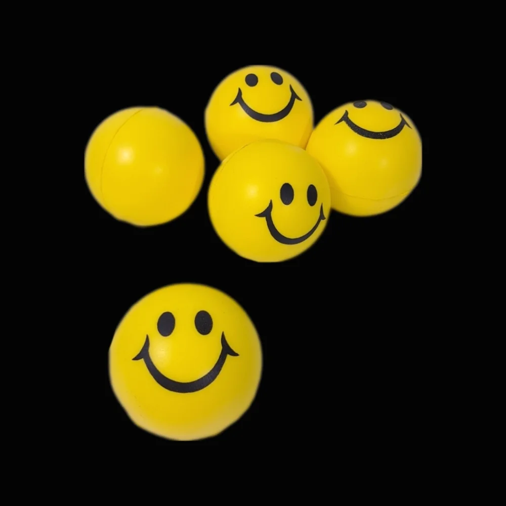 🌹Stress Ball Kids Adults Fidget Toy Tension Anxiety Reliever Smiley Face Yellow